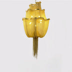 Lustra Chandelier en Chaînes d'Aluminium Nickel Scintillant - Neutralighting