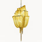 Lustra Chandelier en Chaînes d'Aluminium Nickel Scintillant - Neutralighting