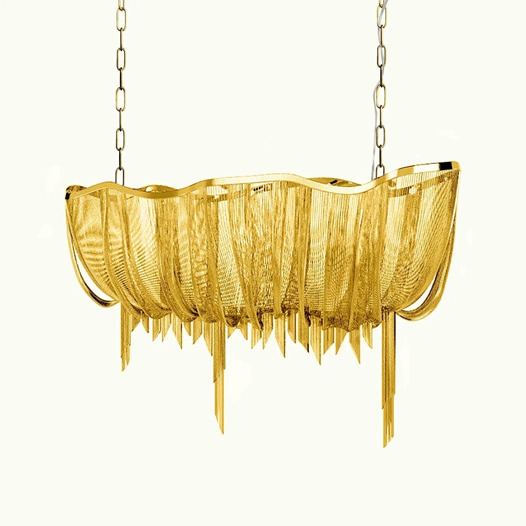 Lustra Chandelier en Chaînes d'Aluminium Nickel Scintillant - Neutralighting