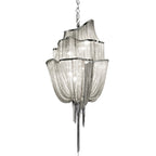 Lustra Chandelier en Chaînes d'Aluminium Nickel Scintillant - Neutralighting