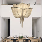 Lustra Chandelier en Chaînes d'Aluminium Nickel Scintillant - Neutralighting
