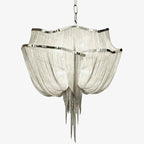 Lustra Chandelier en Chaînes d'Aluminium Nickel Scintillant - Neutralighting