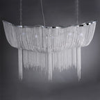 Lustra Chandelier en Chaînes d'Aluminium Nickel Scintillant - Neutralighting