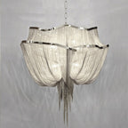Lustra Chandelier en Chaînes d'Aluminium Nickel Scintillant - Neutralighting