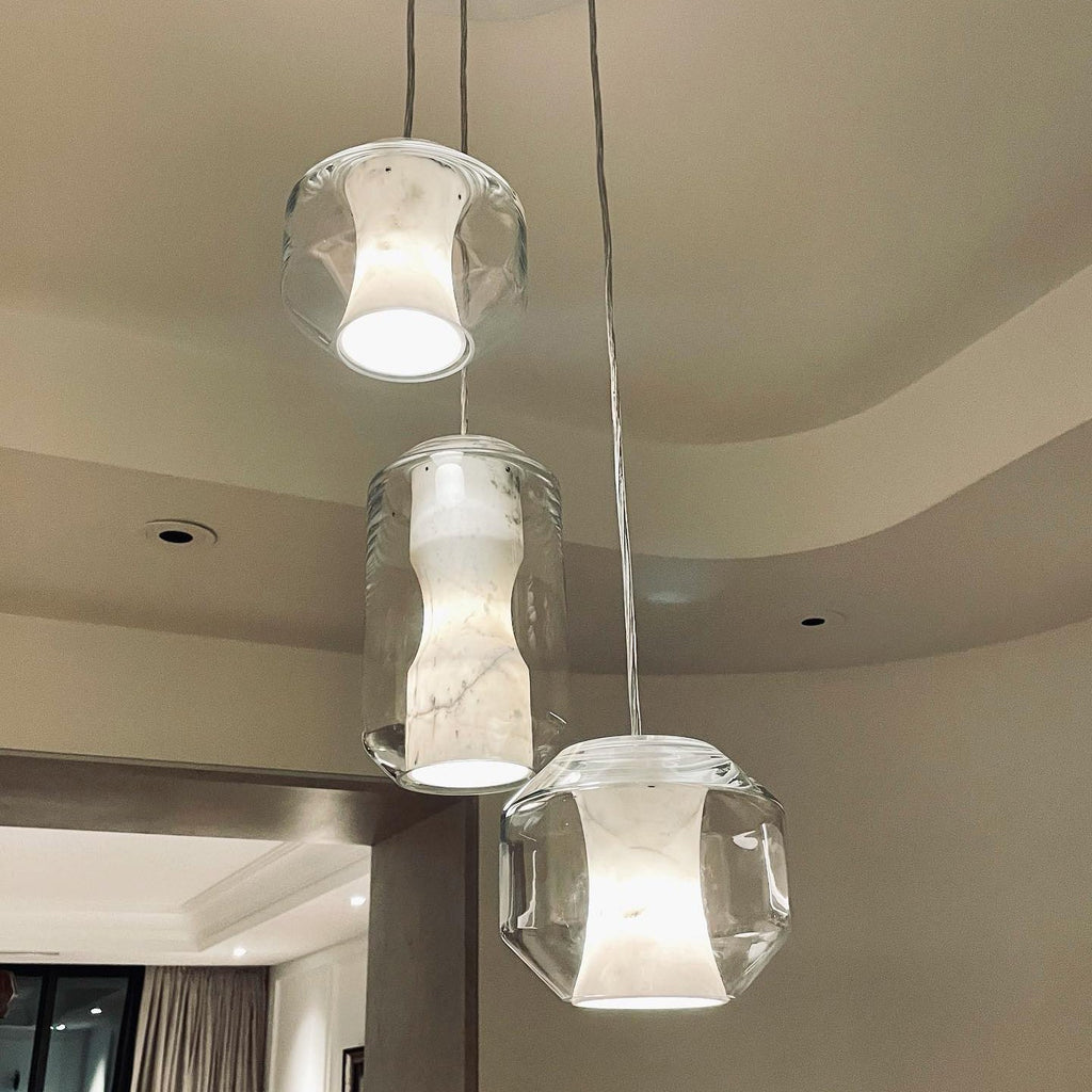 Allirila Lampe à Suspension Moderne Et Minimaliste En Verre Albâtre - Neutralighting