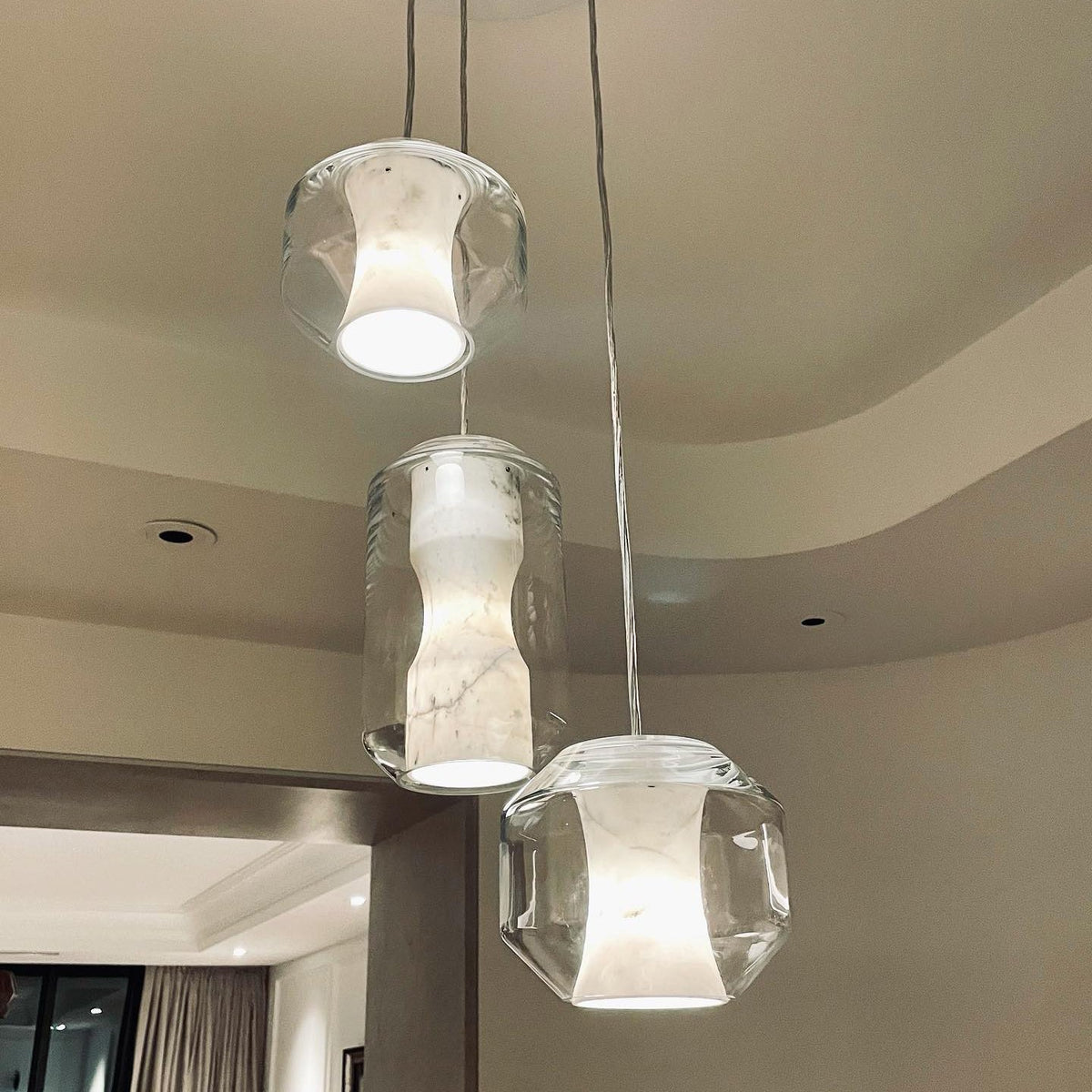 Allirila Lampe à Suspension Moderne Et Minimaliste En Verre Albâtre - Neutralighting