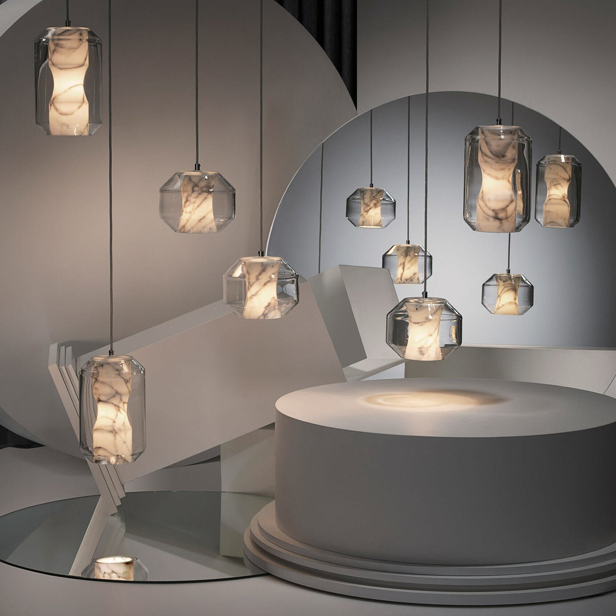 Allirila Lampe à Suspension Moderne Et Minimaliste En Verre Albâtre - Neutralighting