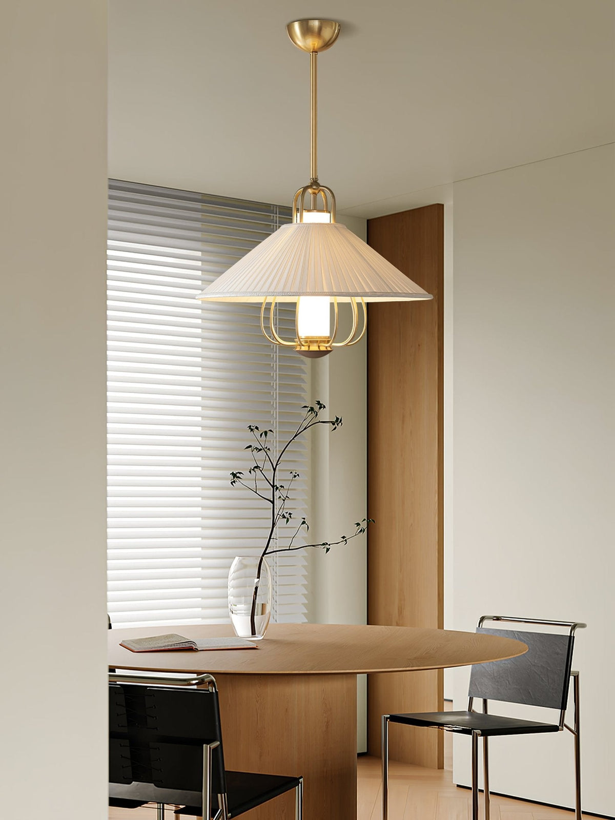 Lustra Suspension en Tissu Doré LED pour Salle à Manger - Neutralighting