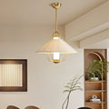 Lustra Suspension en Tissu Doré LED pour Salle à Manger - Neutralighting