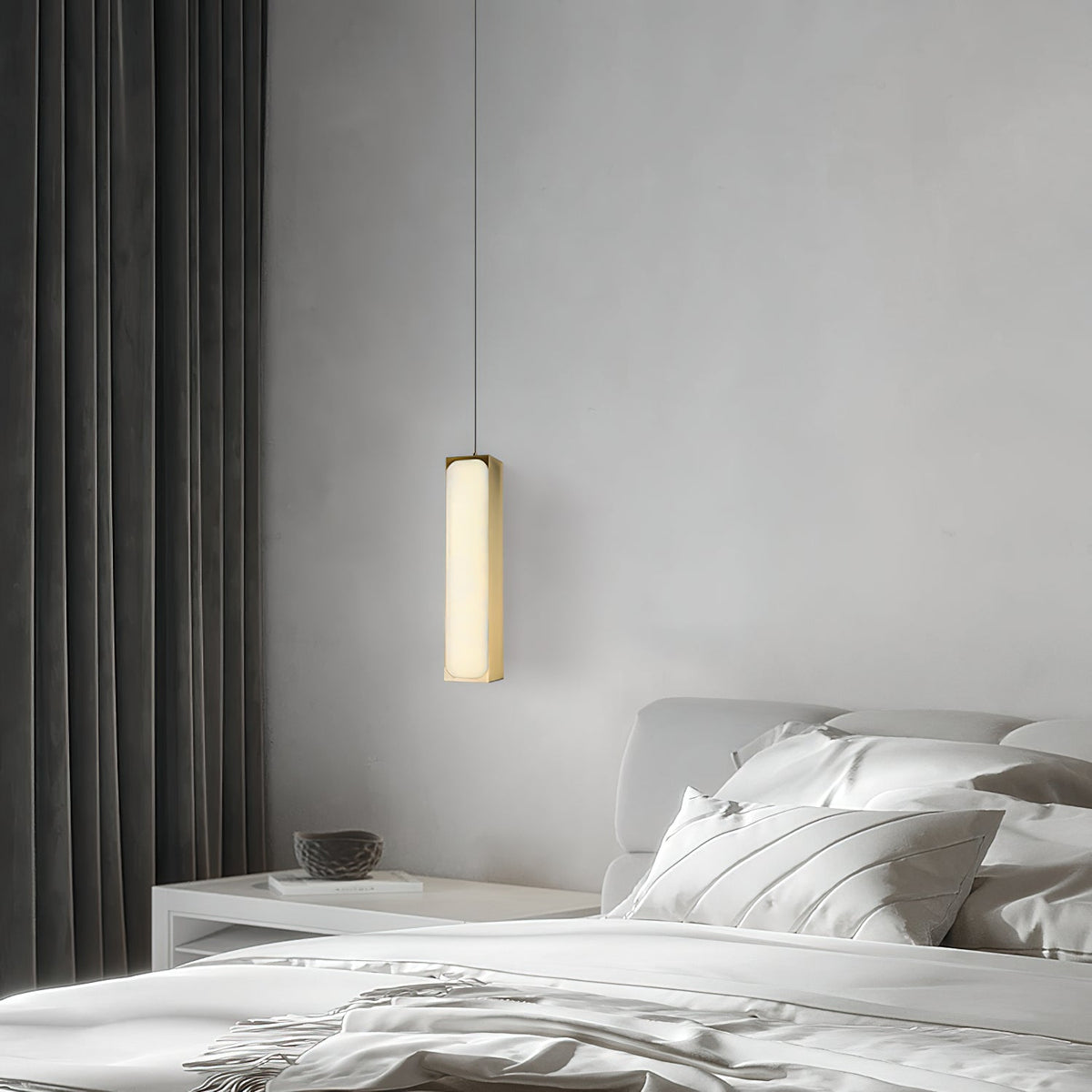 Gleam Lumière de Suspension Moderne Minimaliste en Laiton et Albâtre - Neutralighting