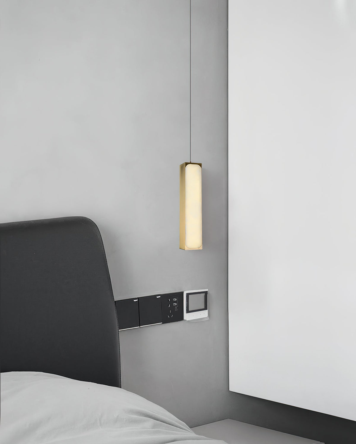 Gleam Lumière de Suspension Moderne Minimaliste en Laiton et Albâtre - Neutralighting