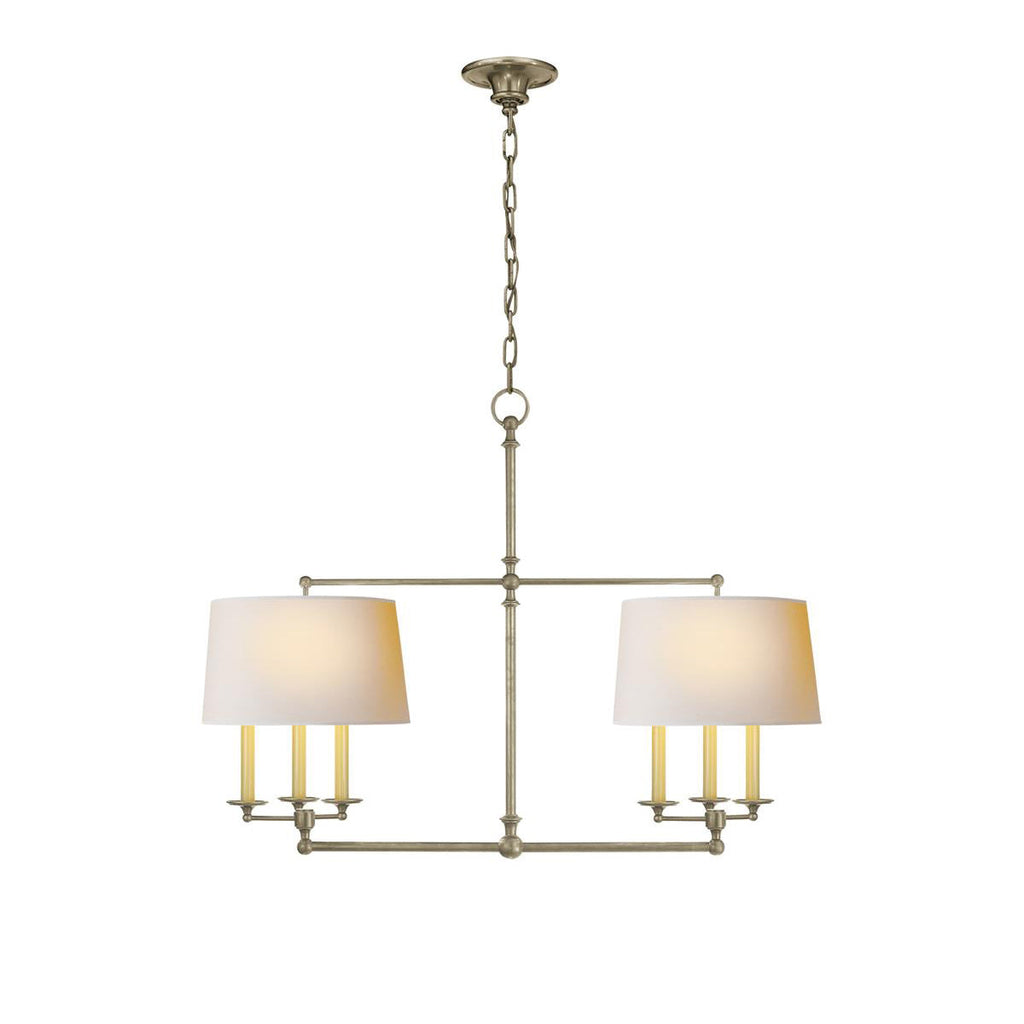 Chandelier en Laiton et Tissu Vintage d'Art Classique avec Incrustation - Neutralighting