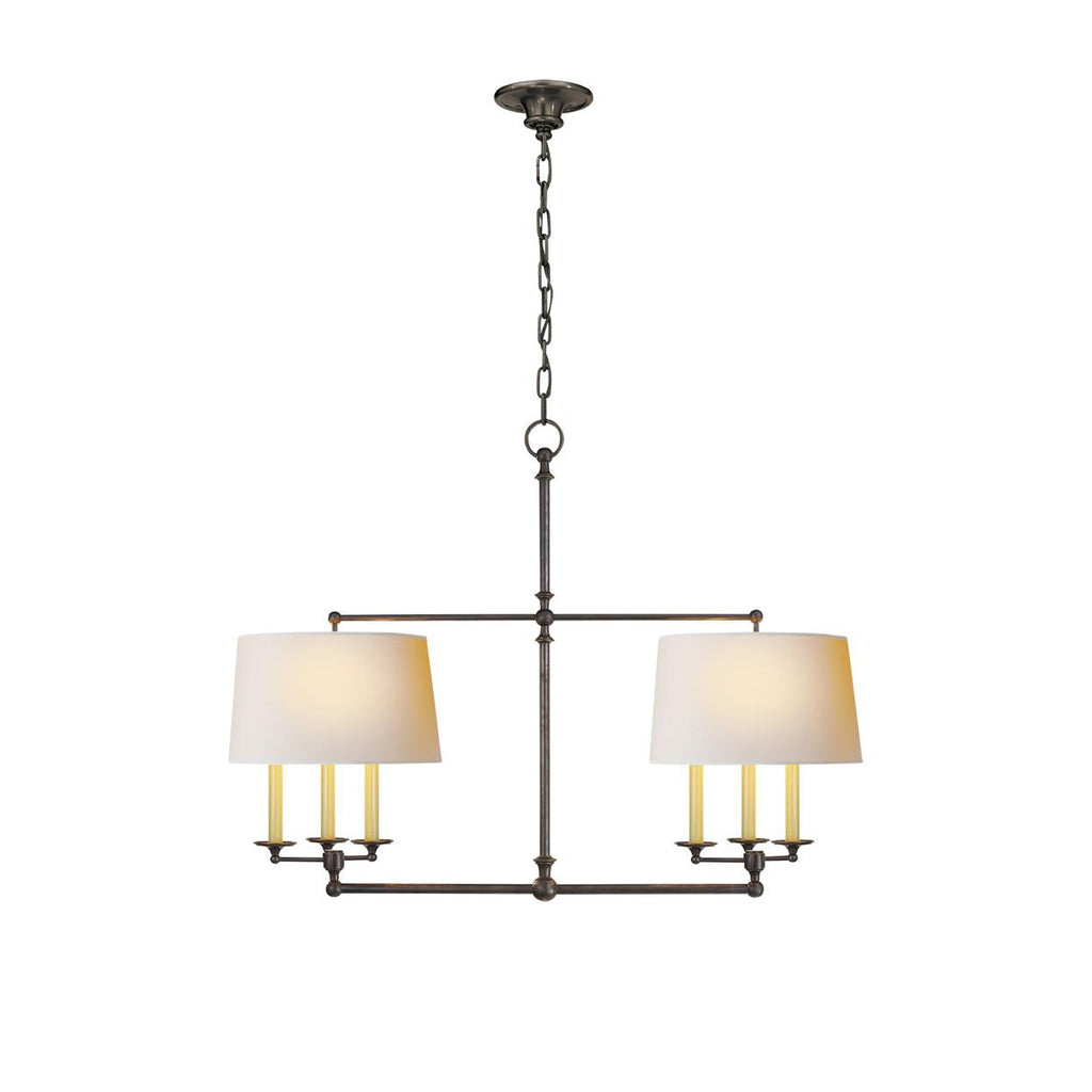 Chandelier en Laiton et Tissu Vintage d'Art Classique avec Incrustation - Neutralighting