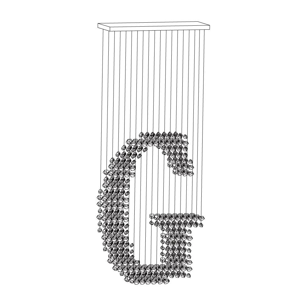 Arsilus Chandeliers Cascade en Pierre Charbon G - Neutralighting