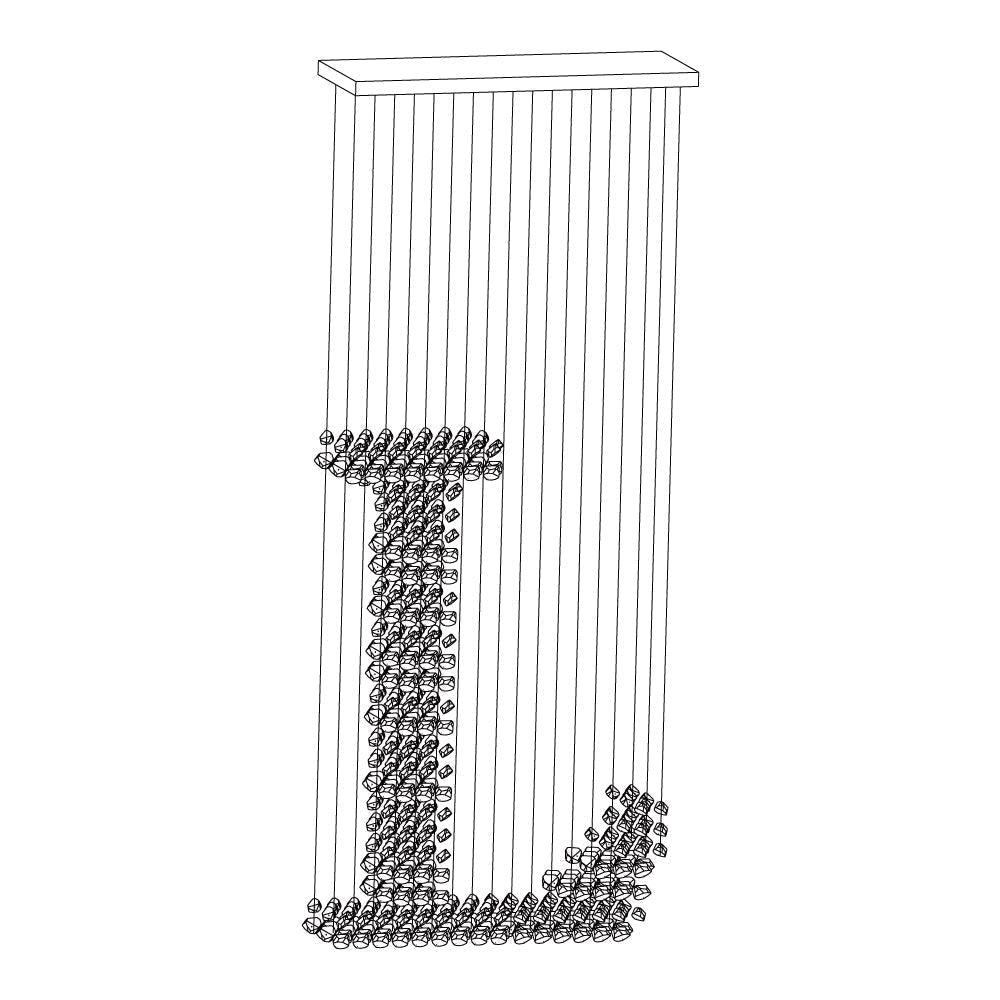 Arsilus Chandelier sculptural en pierre charbon, lettres de G à L - Neutralighting