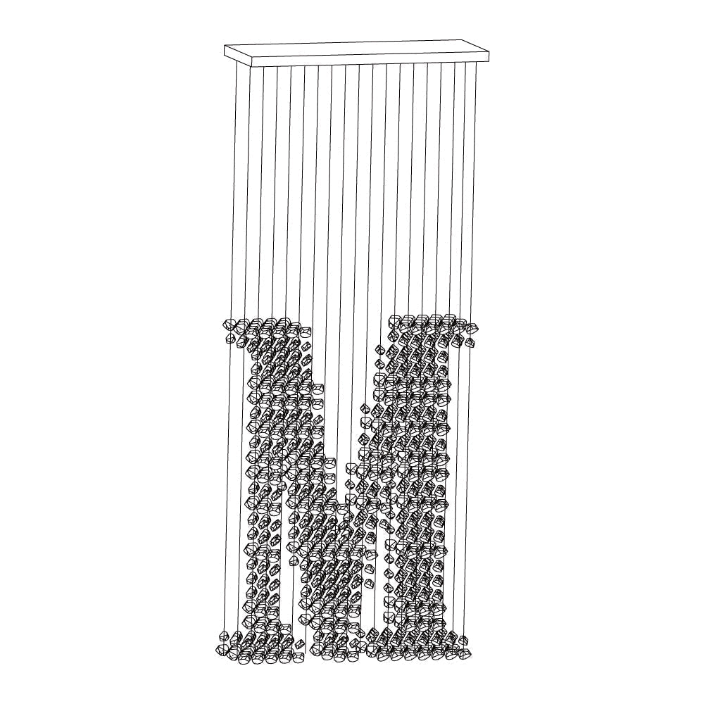 Arsilus Chandelier Sculptural en Pierre Charbon Lettres de M à R - Neutralighting