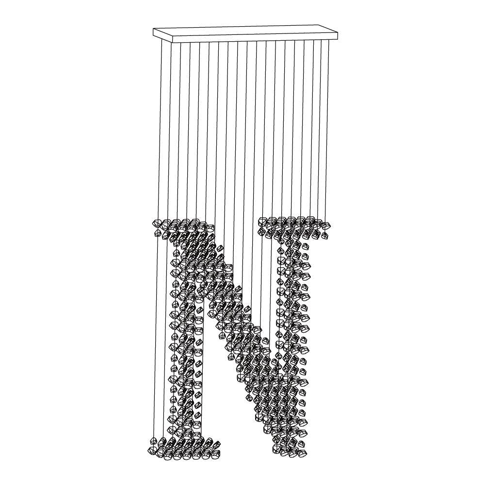 Arsilus Chandeliers Cascade en Pierre Charbon N - Neutralighting
