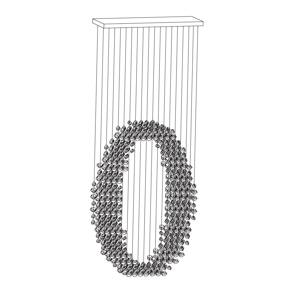 Arsilus Chandelier Sculptural en Pierre Charbon Lettres de M à R - Neutralighting
