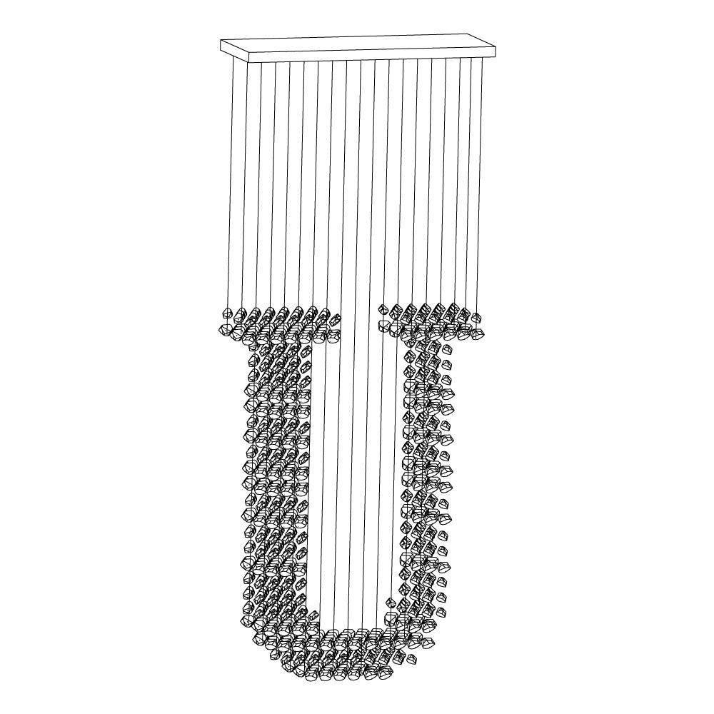 Arsilus Chandelier Sculptural en Pierre Charbon Lettres de S à Z - Neutralighting