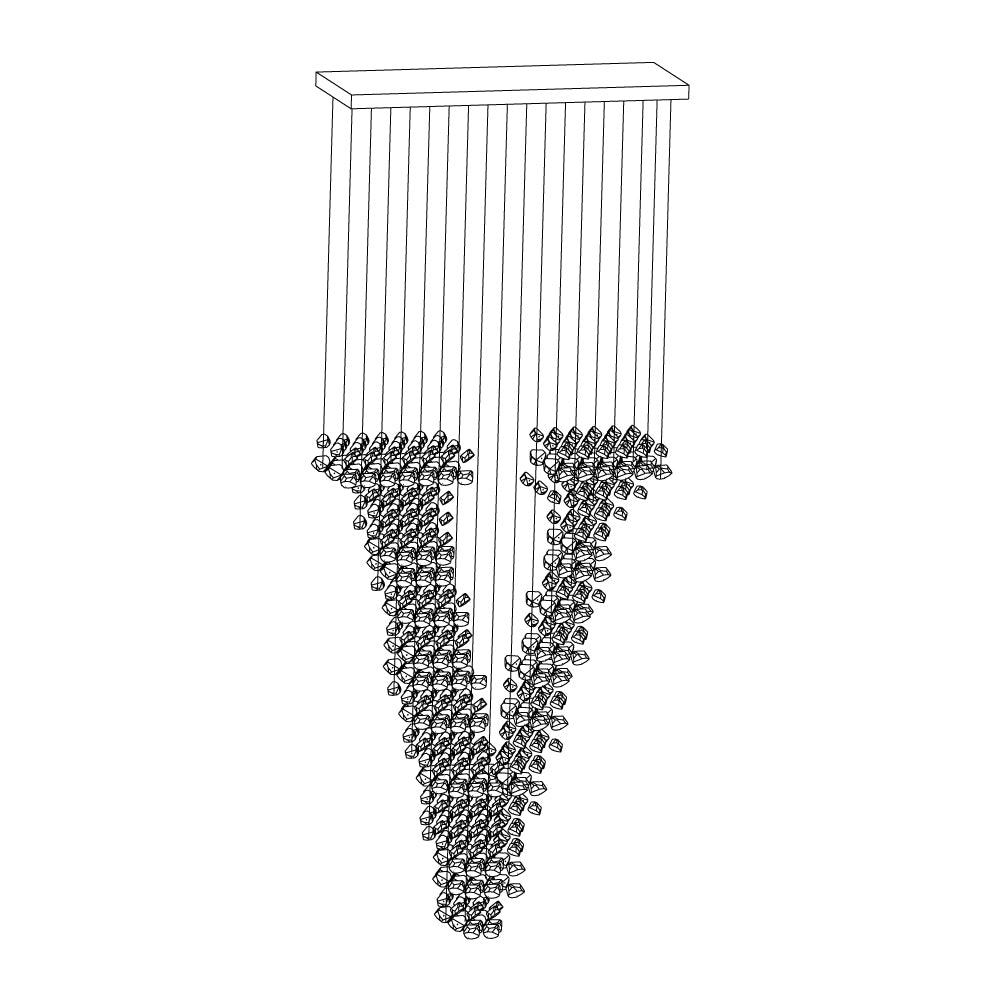 Arsilus Chandelier Sculptural en Pierre Charbon Lettres de S à Z - Neutralighting