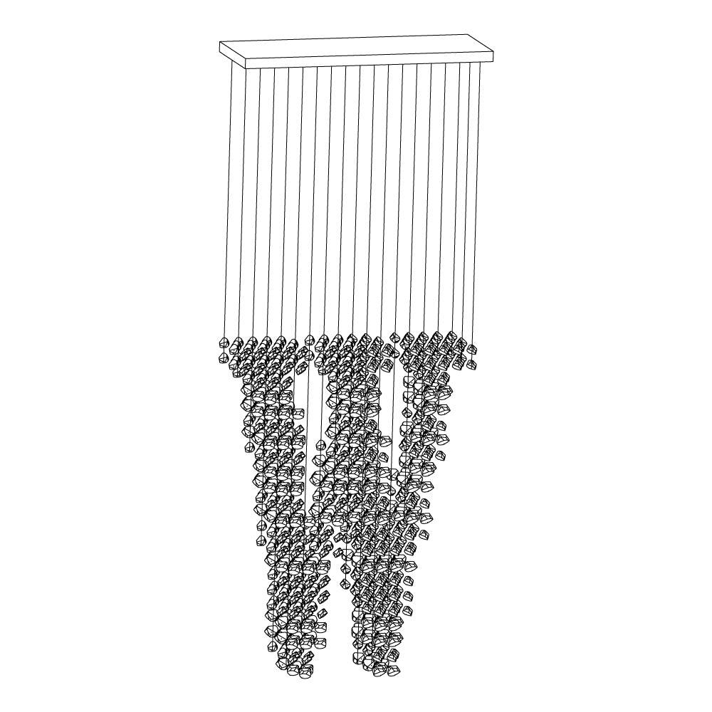 Arsilus Chandelier Sculptural en Pierre Charbon Lettres de S à Z - Neutralighting