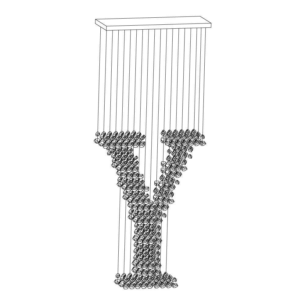Arsilus Chandelier Sculptural en Pierre Charbon Lettres de S à Z - Neutralighting