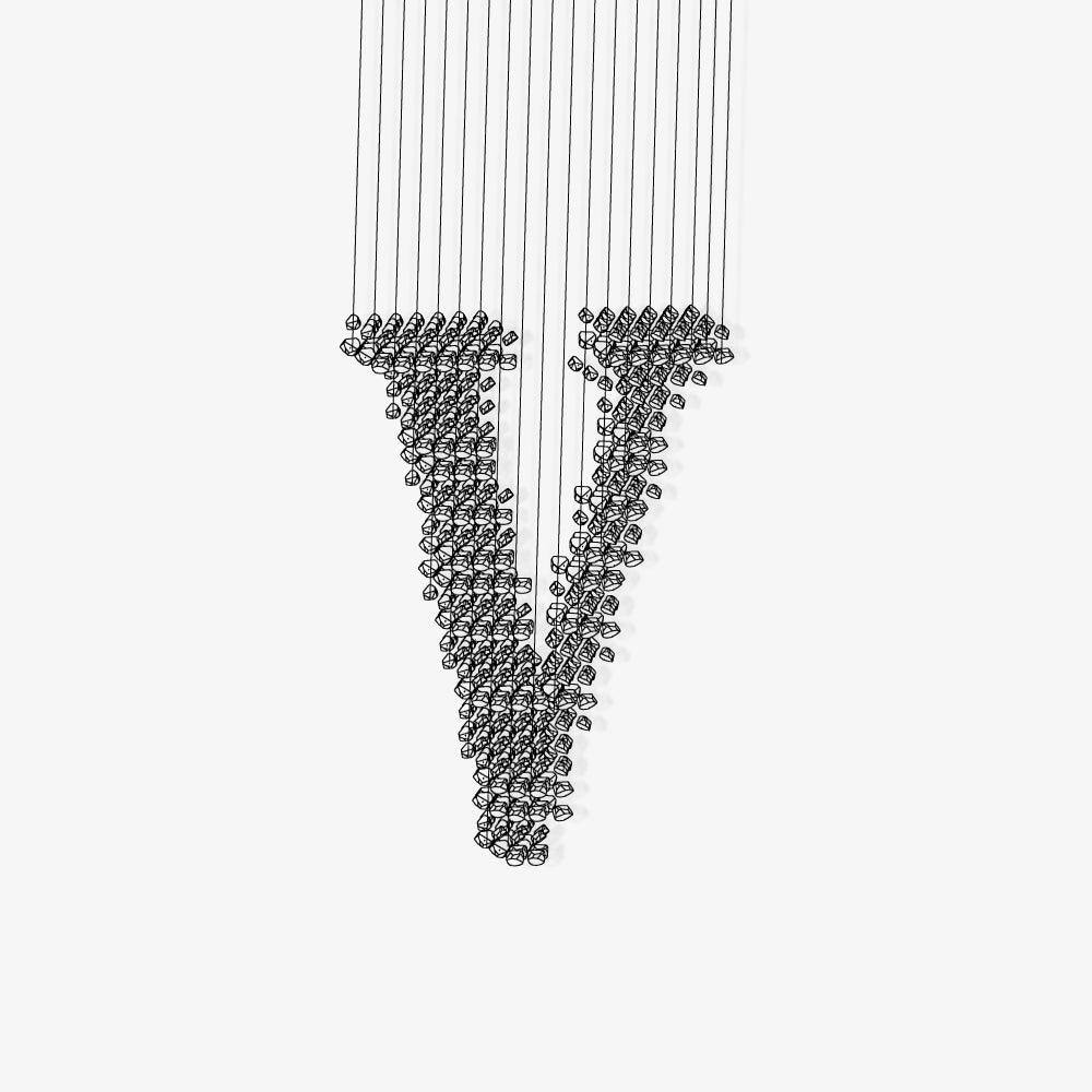 Arsilus Charcoal Stone Cascade Chandeliers V - Neutralighting