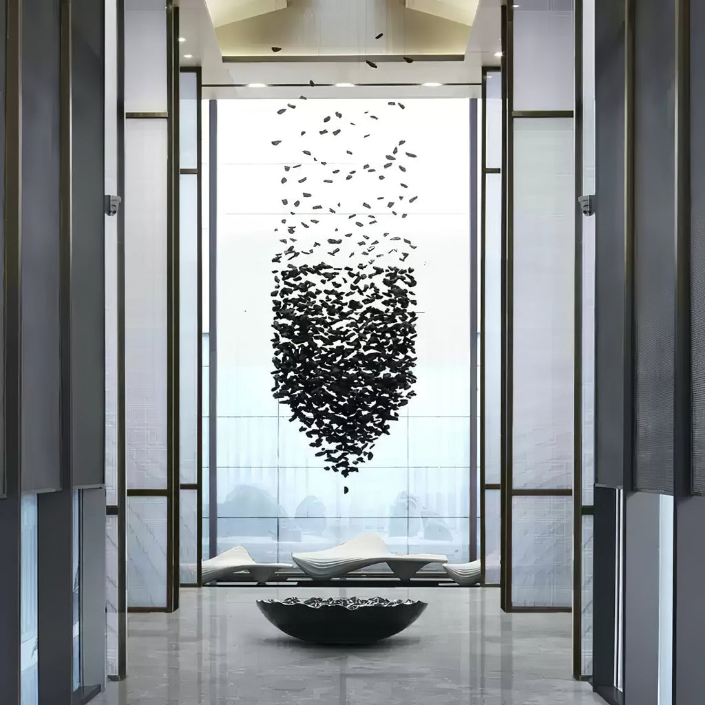 Arsilus Charcoal Stone Shape Hourglass Sculptural Chandelier - Neutralighting