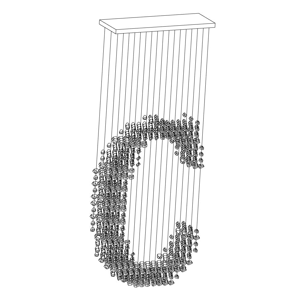 Arsilus Chandelier Sculptural en Pierre Charbon - Neutralighting