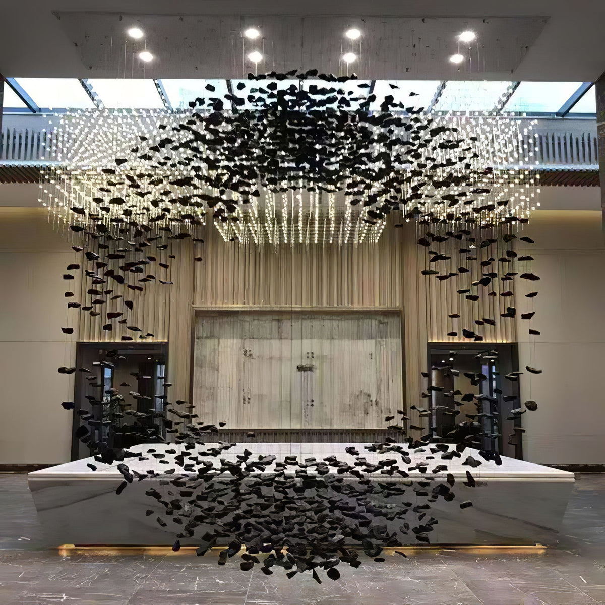 Arsilus Charcoal Stone Cascade Chandeliers for Artistic Space - Neutralighting