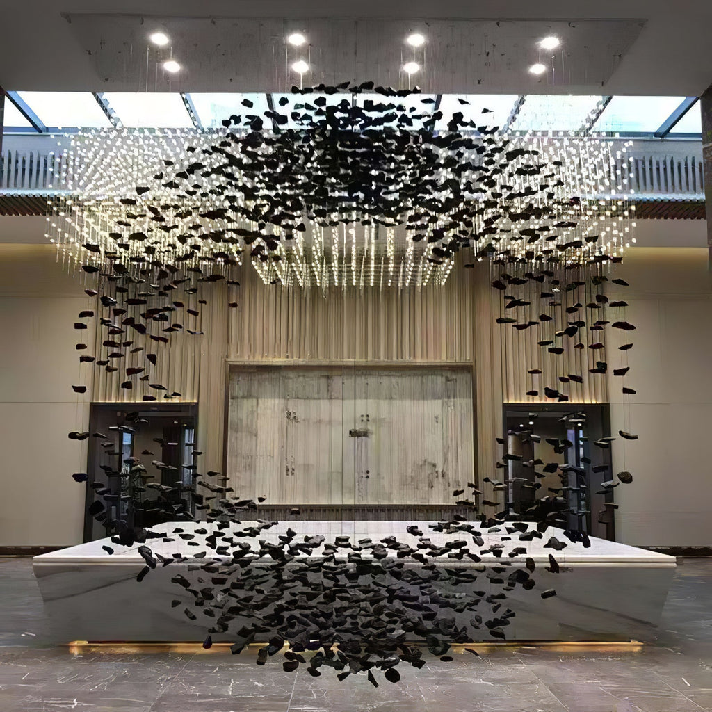 Arsilus Charbon Pierre Sculptural Lustre Orbiculaire - Neutralighting