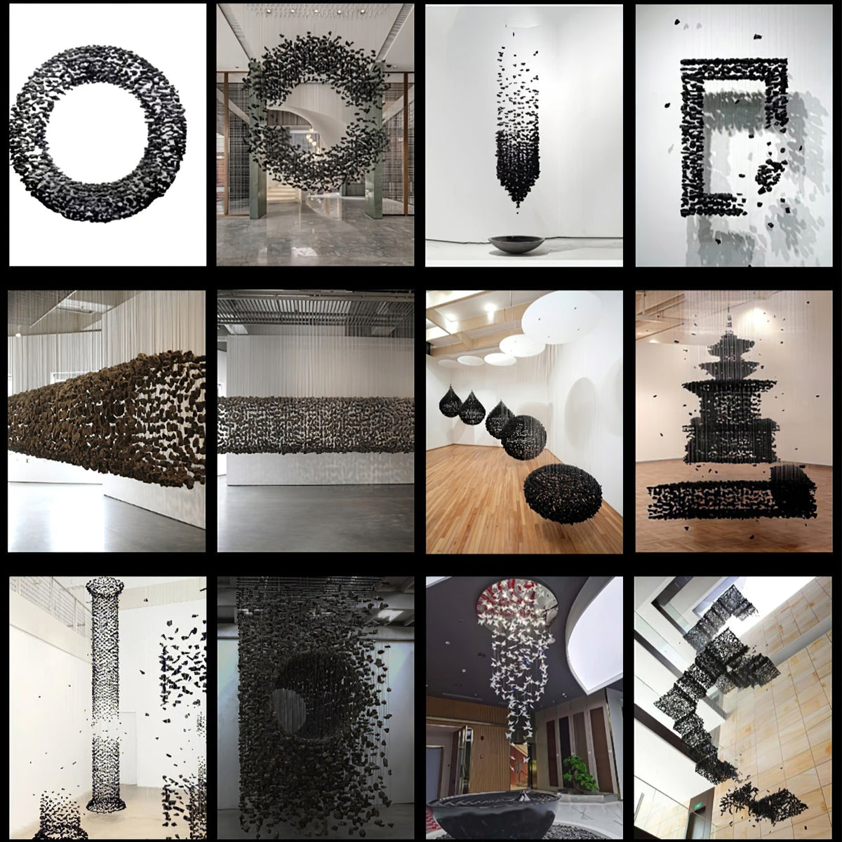 Arsilus Charbon Pierre Sculptural Lustre Orbiculaire - Neutralighting