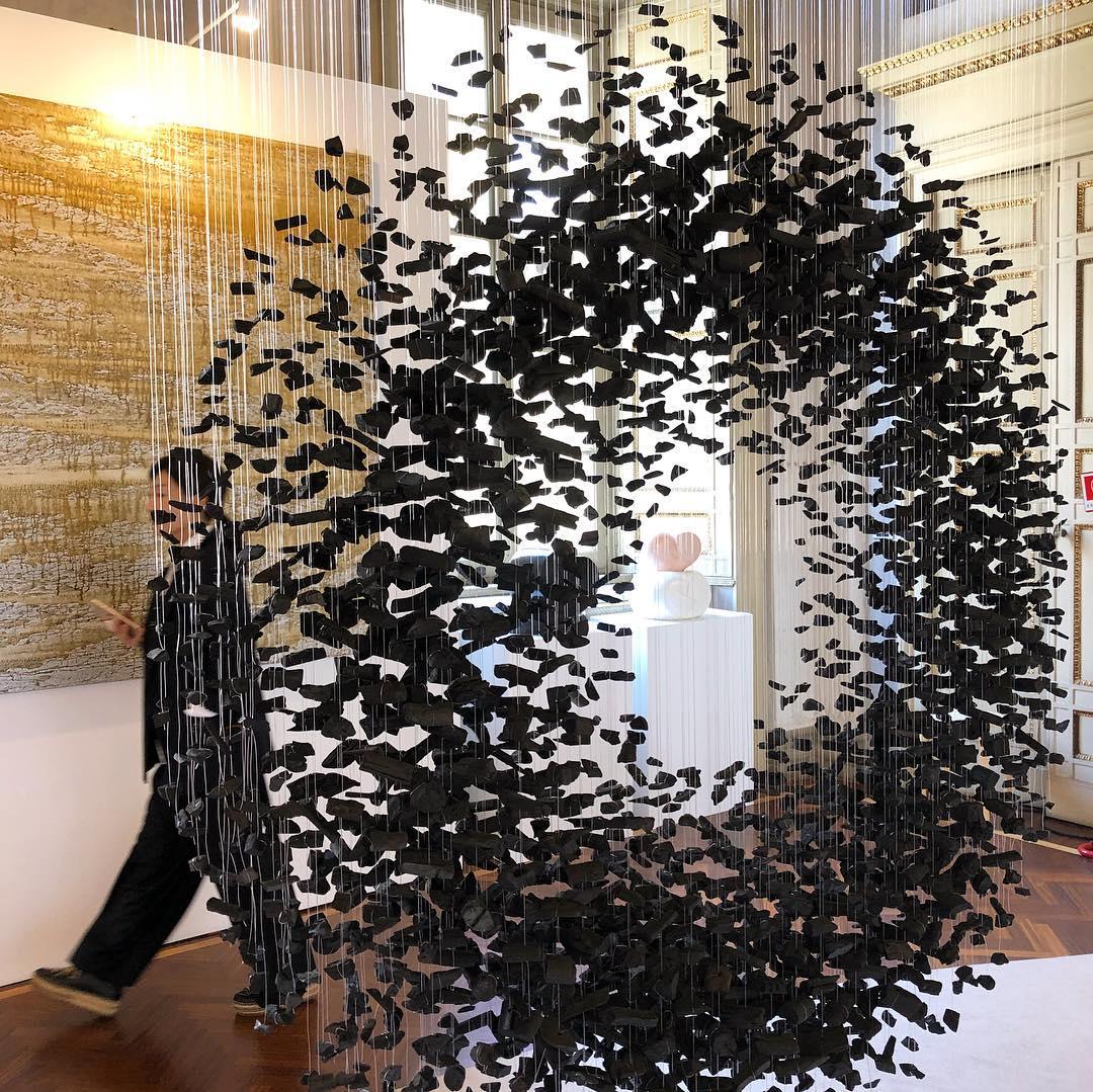 Arsilus Chandelier Sculptural en Pierre Charbon - Neutralighting