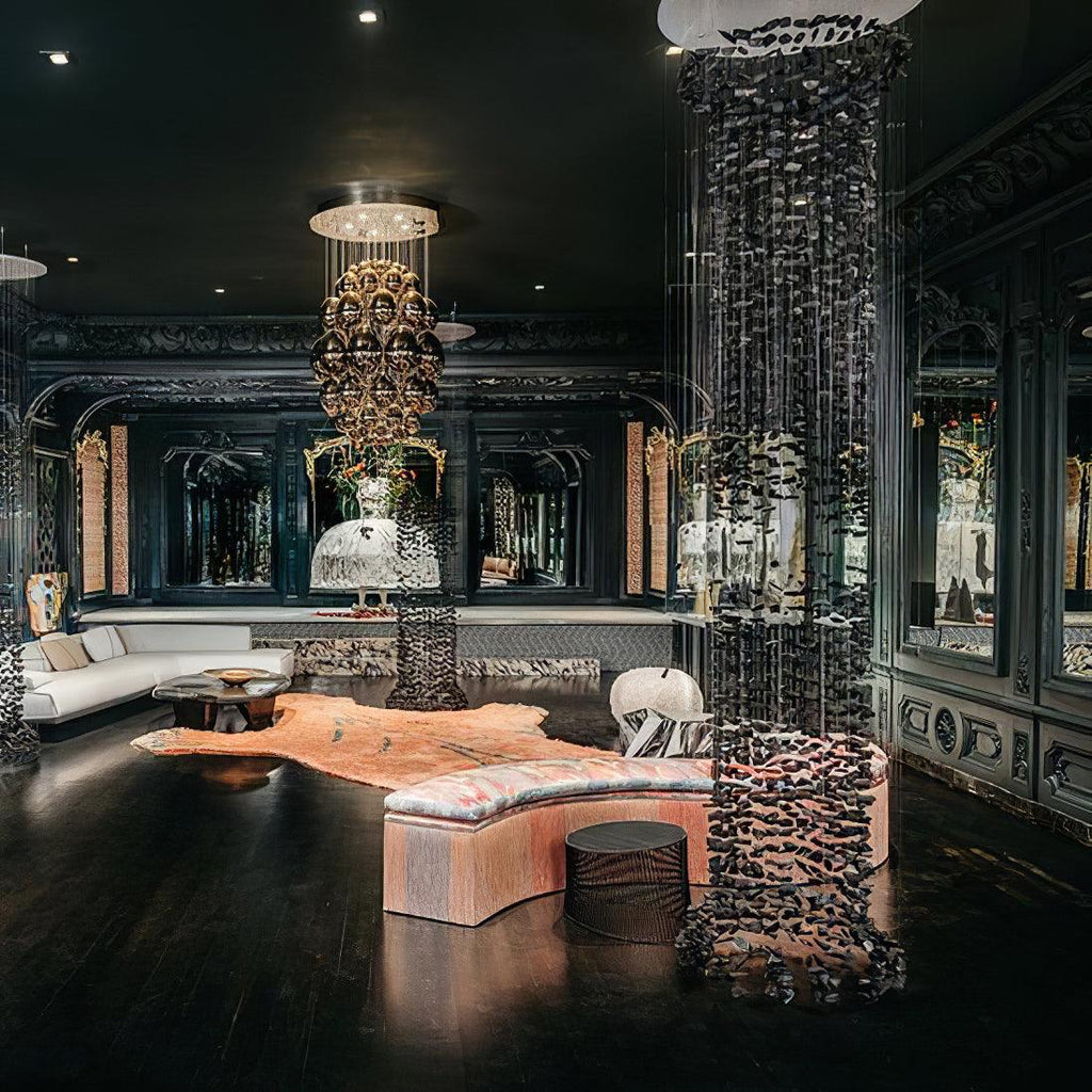 Arsilus Chandelier Sculptural en Pierre Charbon - Neutralighting