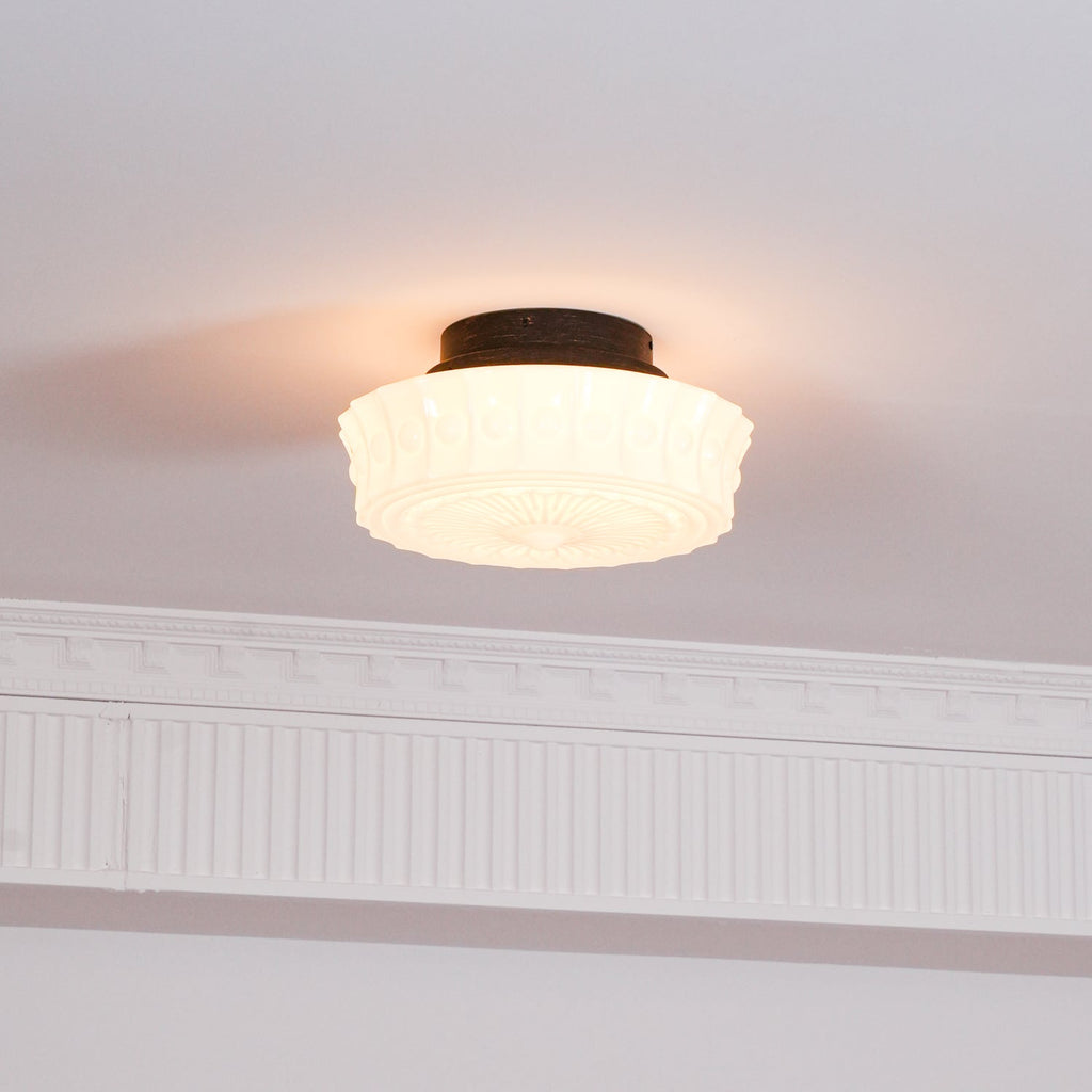 Solara Plafonnier en Verre Blanc Floral pour Salon - Neutralighting