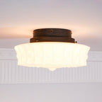 Solara Plafonnier en Verre Blanc Floral pour Salon - Neutralighting