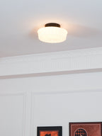 Solara Plafonnier en Verre Blanc Floral pour Salon - Neutralighting