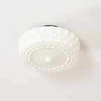 Solara Plafonnier en Verre Blanc Floral pour Salon - Neutralighting