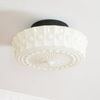 Solara Plafonnier en Verre Blanc Floral pour Salon - Neutralighting