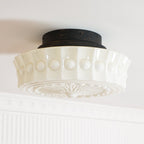 Solara Plafonnier en Verre Blanc Floral pour Salon - Neutralighting