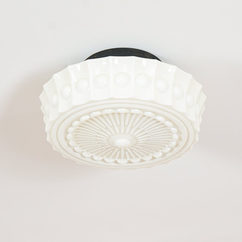 Solara Plafonnier en Verre Blanc Floral pour Salon - Neutralighting