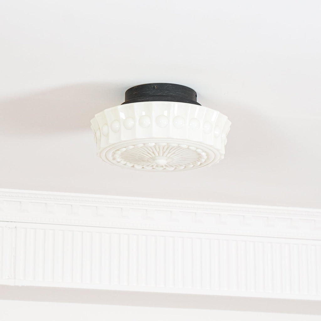 Solara Plafonnier en Verre Blanc Floral pour Salon - Neutralighting