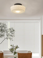 Solara Plafonnier en Verre Blanc Floral pour Salon - Neutralighting