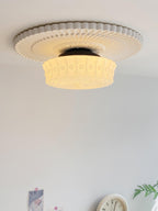 Solara Plafonnier en Verre Blanc Floral pour Salon - Neutralighting
