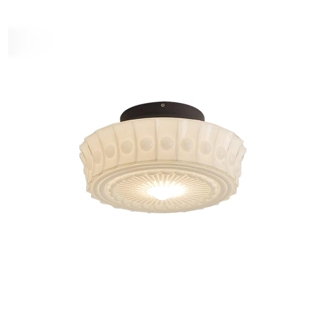 Solara Plafonnier en Verre Blanc Floral pour Salon - Neutralighting