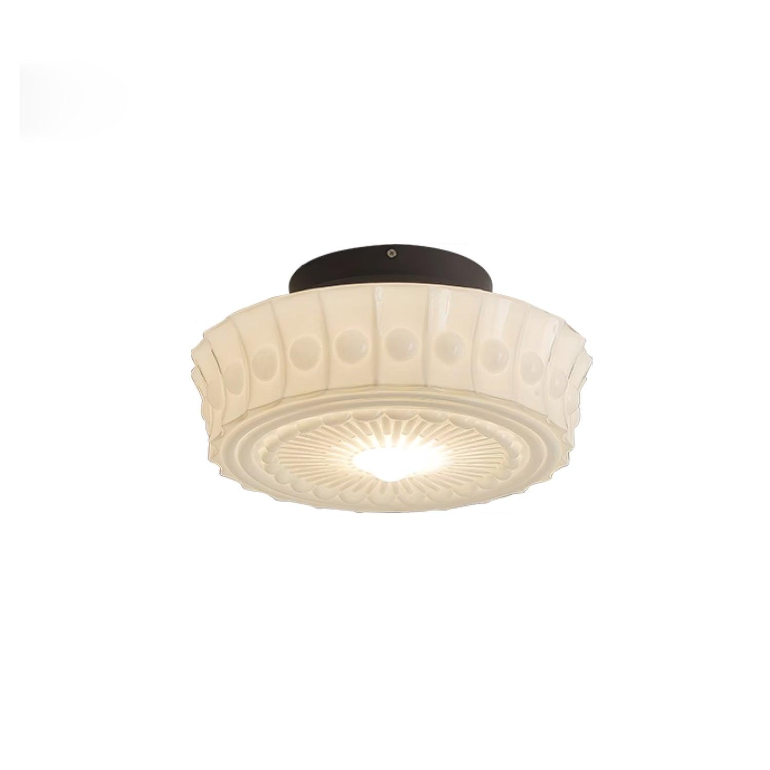 Solara Plafonnier en Verre Blanc Floral pour Salon - Neutralighting