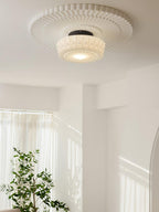 Solara Plafonnier en Verre Blanc Floral pour Salon - Neutralighting