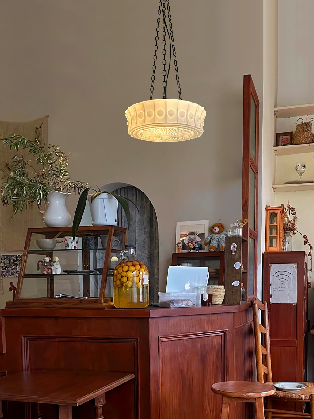 Solara Suspension en Chaîne Verre Blanc - Neutralighting
