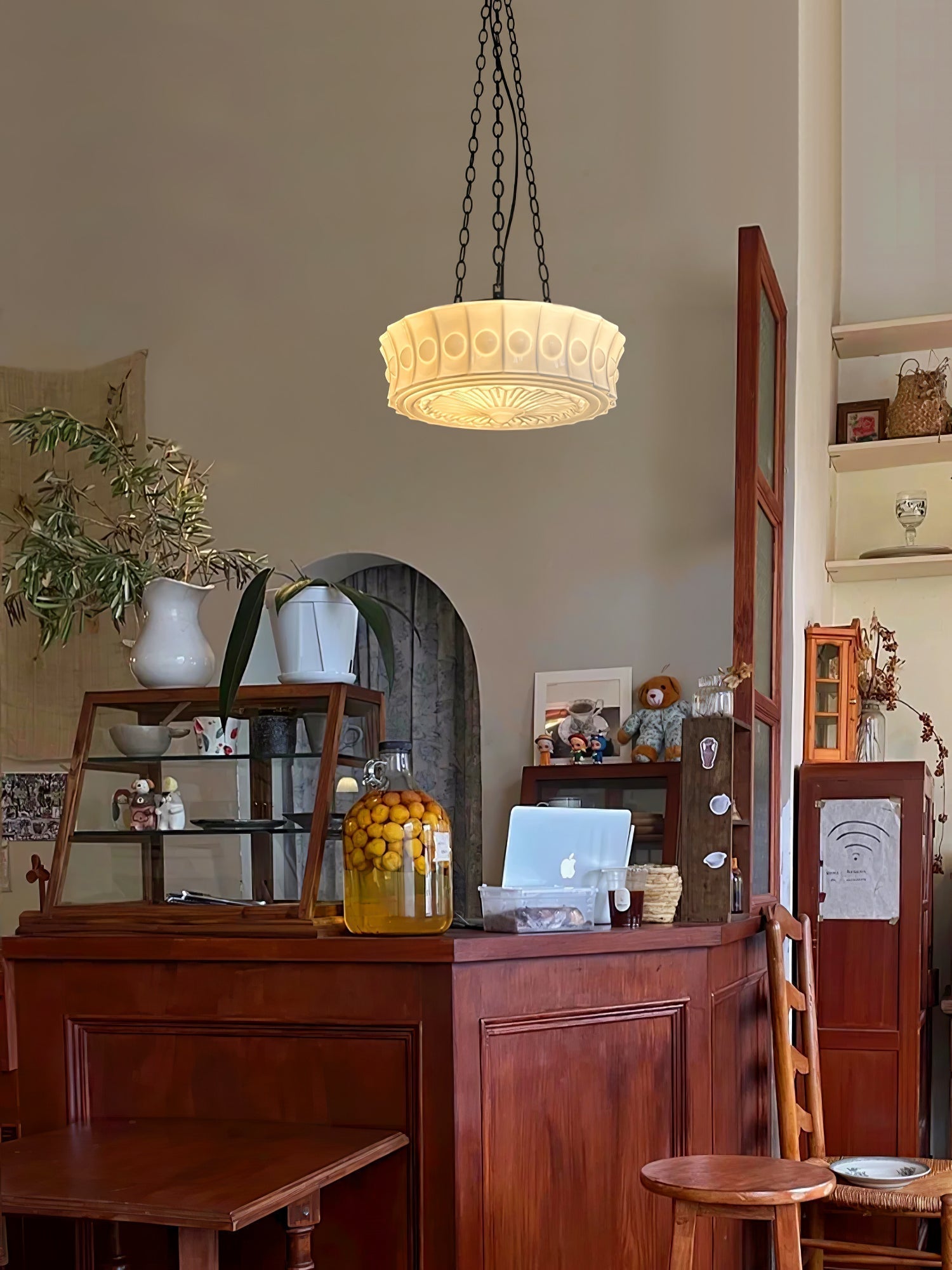 Solara Suspension en Chaîne Verre Blanc - Neutralighting