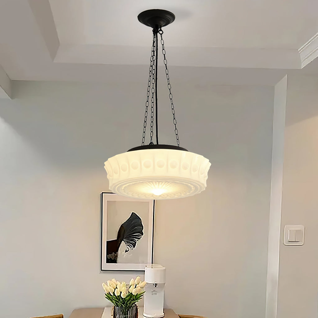 Solara Suspension en Chaîne Verre Blanc - Neutralighting
